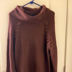 Signature Studio Cowl Neck Sweater. 68% Acrylic 26% Polyester 5% Spandex.